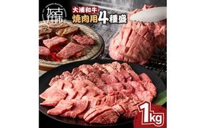 大浦和牛焼肉セット(1kg)《 牛肉 牛 国産 焼肉 セット おすすめ ロース 美味しい 牛タン ハラミ ヘレ フィレ ヒレ ヒレ肉 食べ比べ バーベキュー 》【2405A00206】