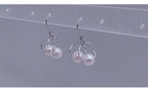 J-90伊勢志摩あこや本真珠バブルピアス(ダブル)R