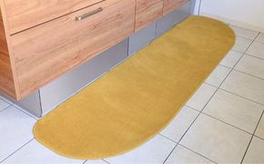 diw0359 北欧風キッチンマット ラグマットタイプ 65×255cm ゆりかご型 ゴールド 抗菌防臭 SEK 織人しきもの屋工房