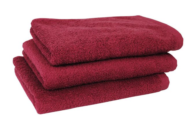 G2078-1 【圧倒的企業努力】コンパクトバスタオル エンジ3枚＜スピード発送＞