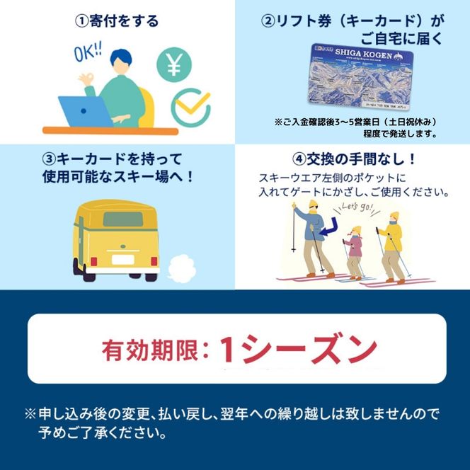 2026-27 志賀高原スキー場共通リフト券　1日券1枚 【スキー場 共通 リフト券 志賀高原 スキー スノーボード リフト チケット 志賀高原全山 アウトドア スポーツ 旅行 長野県 長野 】 