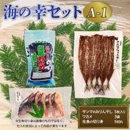 海の幸セット A-1 生魚切身約(400g～600g)×1袋  さんまみりん干し(3枚入)×1袋 塩わかめ(150g)×1袋 サンマ ワカメ 旬 魚 鮮魚 【yoshidasyouten010】