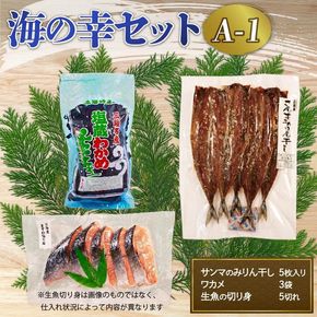 海の幸セット A-1 生魚切身約(400g～600g)×1袋  さんまみりん干し(3枚入)×1袋 塩わかめ(150g)×1袋 サンマ ワカメ 旬 魚 鮮魚 【yoshidasyouten010】