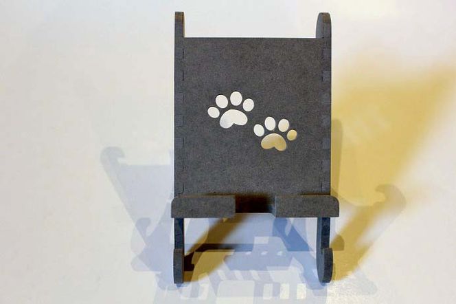 アニマルスマートフォンスタンド ネコ グレー 雑貨 日用品 スマホ スマホスタンド 