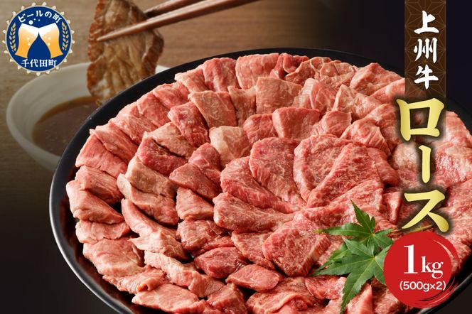 牛肉 ロース 【上州牛】 1.0kg（500g×2パック）   群馬県 千代田町 国産 牛肉 ブランド牛 精肉 肉 お肉 焼肉 バーベキュー BBQ キャンプ アウトドア 食品 冷凍便 グルメ お取り寄せ グルメ 送料無料