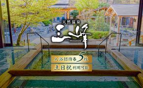 天然温泉三峰　利用券（入浴招待券5枚）【0023-001】