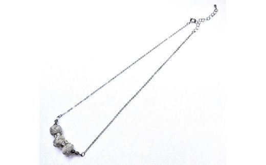 組紐ネックレスミニ小田巻3個銀【hrkz0019-2】