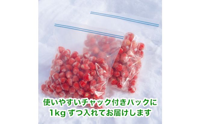 【数量限定！完熟冷凍イチゴ】富良野 いちご 2kg（1kg×2袋）冷凍 フルーツ 果物 新鮮 甘い 贈り物 ギフト 道産 おやつ ふらの