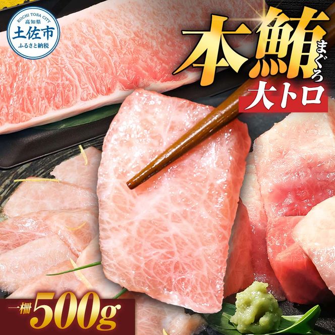 本マグロ 本鮪 大トロ500g トロ マグロ まぐろ 本まぐろ 刺身 刺し身 魚 天然 冷凍 美味しい おいしい 故郷納税 ふるさとのうぜい 返礼品 高知県 高知【株式会社大熊】 [BQAA035]
