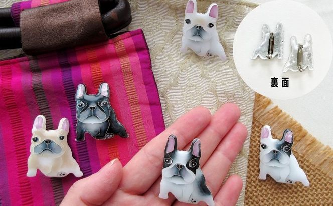 【ヒロミ・アート】フレンチブルドッグブローチ(ハチワレ) [ 京都 嵐山 東山 京七宝 純銀製 犬 人気 おすすめ 装飾品 かわいい ギフト プレゼント お取り寄せ 通販 送料無料 ふるさと納税 ] 261009_B-XQ01VC01