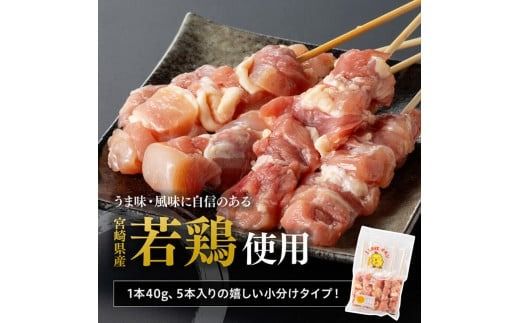 《発送月が選べる》宮崎県産若鶏もも串1kg（5本×5P）（焼き鳥たれ2P付） 【 肉 鶏肉 串 焼き鳥 バーベキュー BBQ 国産 宮崎県産 】 [D06901]