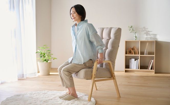 ウッドアームチェア Lサイズ WACR-L アイボリー リクライニングチェア 一人掛け リクライニング 座椅子 一人用 ソファー 高齢者 肘掛付 コンパクト ふかふか 椅子 アイリスオーヤマ