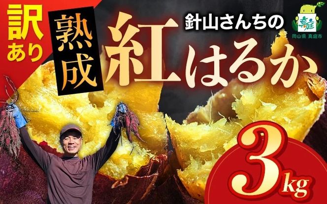 【訳あり】針山さんちのさつまいも 紅はるか 3kg / さつまいも 紅はるか 真庭 人気 【ybrf001-01】