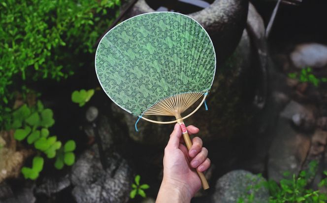 四日市認定地場特産品【泗水十貨店（しすいじっかてん）】香るうちわ　緑茶の香り