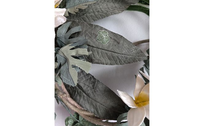 プルメリアのリース　花　インテリア　ギフト　プレゼント　着物　アレンジ　おしゃれ   お祝い