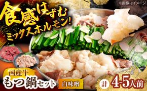 もつ鍋セット(白味噌/4-5人前)《築上町》【吉浦コーポレーション】 もつ鍋 博多もつ鍋 味噌 国産牛[ABFF020]