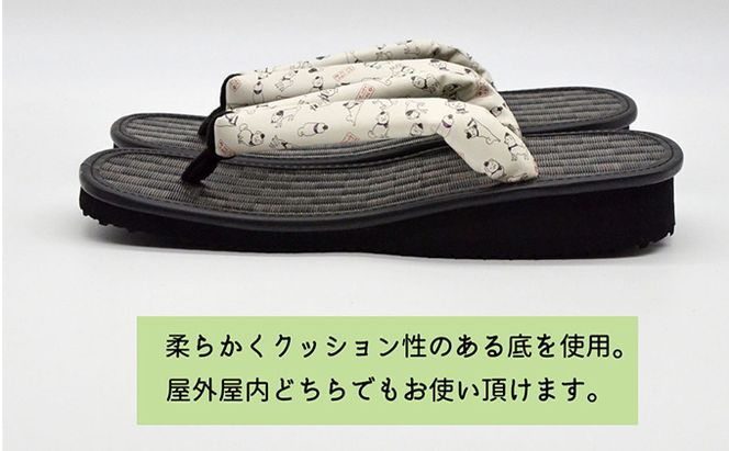 信貴×雪丸 ゆきまる雪駄 屋内屋外兼用 BW（前坪：黒） 履物 和 和テイスト お祭り お祭り衣装 小物 屋内外兼用 室内で履ける 太めの鼻緒 伝統的履物 手作業 日本の伝統 柄入り鼻緒 