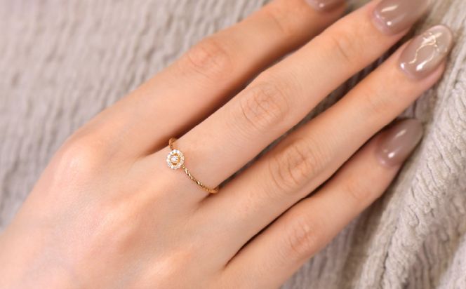 K18ダイヤブリリアントリースリング0.09ct　R223 260-016