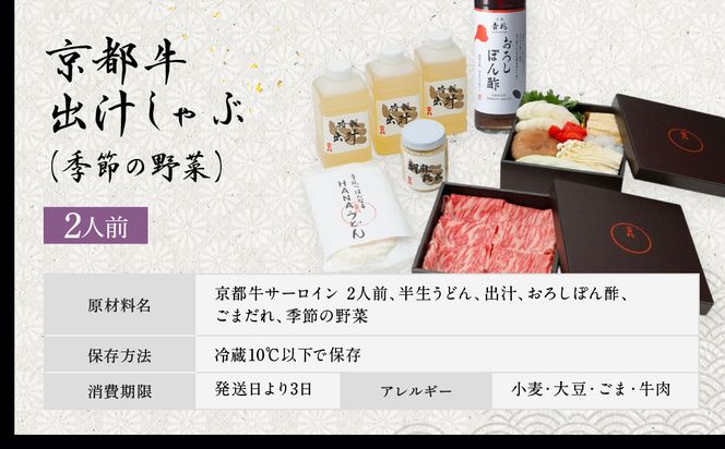 【京都吉兆】京都牛出汁しゃぶ(季節の野菜付き)｜京都 嵐山 老舗料亭 最高峰 肉しゃぶ［ 京都牛 サーロイン 吉兆特製だし しゃぶしゃぶ 贅沢 美食 グルメ 人気 おすすめ 鍋 和牛 牛肉 ギフト プレゼント 贈答 お取り寄せ 通販 送料無料 ふるさと納税 ］ 261009_A-ZY004