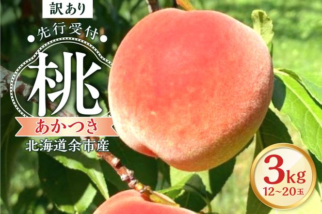 【2026年産 先行予約】＜北海道余市産＞訳アリ 桃「あかつき」3kg（12～20玉）_Y103-0061