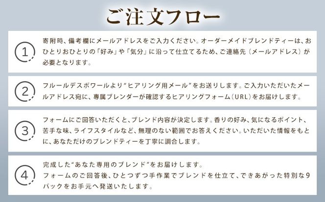 オリジナルブレンドティー 9パックセット fleur d'espoir《30日以内に出荷予定(土日祝除く)》岡山県 笠岡市 ハーブ オーダーメイド 紅茶 ティーパック エディブルフラワー---F-44---