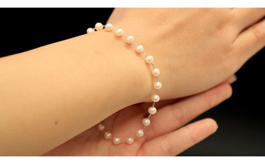 【 数量限定 】PT ステーション ブレスレット アクセサリー ジュエリー ホワイトゴールド レディース パール 記念 ギフト 贈り物 [BU011us]