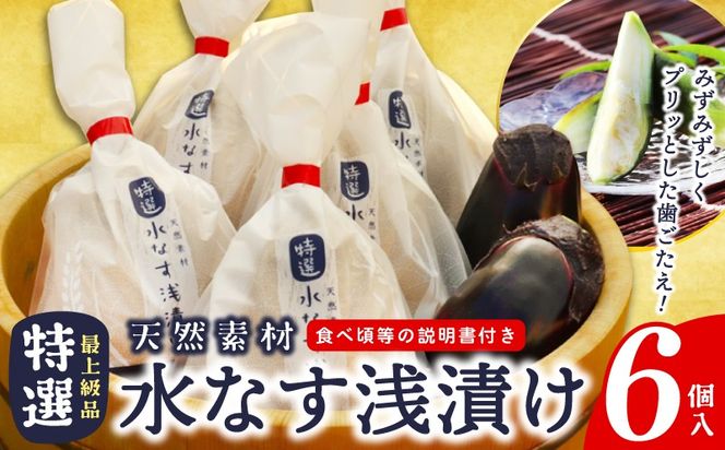099H4579 「特選最上級品」天然素材水なす浅漬け6個入