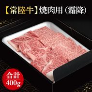 【常陸牛】焼肉用（霜降）400g｜肉 お肉 牛肉 肉類 牛肉 常陸牛 霜降り 霜降 焼肉 BBQ ブランド 茨城県 行方市(FL-19)