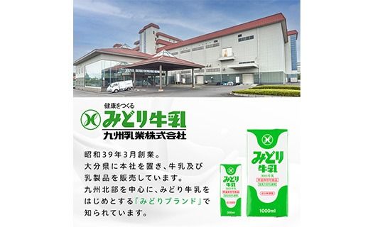  みどり牛乳(計12L・1000ml×12本)常温 保存 ミルク 生乳 長期保存 ロングライフ 乳製品 防災 備蓄 大分県 佐伯市【GT02】【九州乳業株式会社】