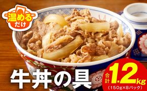 010B1964 【スピード発送】牛丼の具 総量1.2kg【8人前 惣菜 牛肉 小分け 150g×8P 湯煎 簡単調理 一人暮らし】