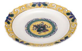 九谷焼　 8号盛皿　色絵宝文　a01　銀泉窯 食器 キッチン雑貨 キッチンアイテム 雑貨 お皿 食卓 テーブルコーディネート 盛り付け 