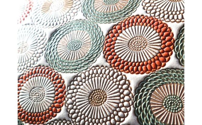 【文庫屋大関】パーソナルホルダー　笠菊＜若草＞【皮革工芸品】 民芸品 雑貨 日用品 ファイル 多用途 牛革 