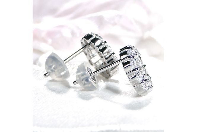 ピアス PT900 プラチナ ダイヤ 0.8ct サークル ラウンドモチーフ スタッドピアス【f208-pt】 [株式会社オーダーメイドジュエリーメイ 山梨県 韮崎市 20743775] アクセサリー アクセ ジュエリー ダイヤモンド