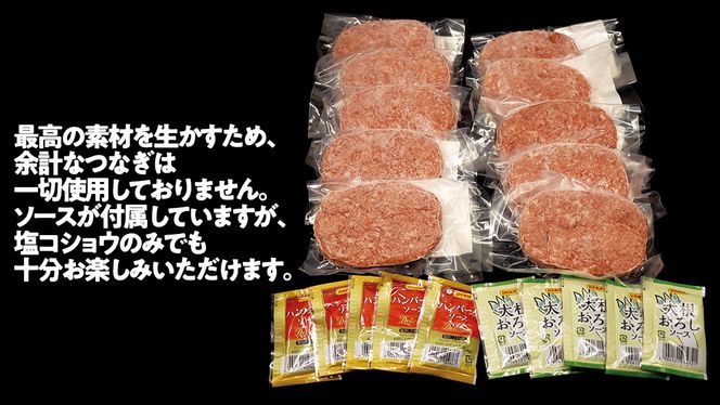 【 常陸牛100% 】 ハンバーグ 10個 ( ソース付 )( 茨城県共通返礼品 ) 牛肉100% 国産 ブランド牛 常陸牛 牛肉 肉 牛 お肉 黒毛和牛 和牛 おかず 惣菜 弁当 小分け 個包装 冷凍 時短 グルメ お取り寄せ お土産 贈り物 贈答 ギフト 日持ち 茨城 [BM008us]