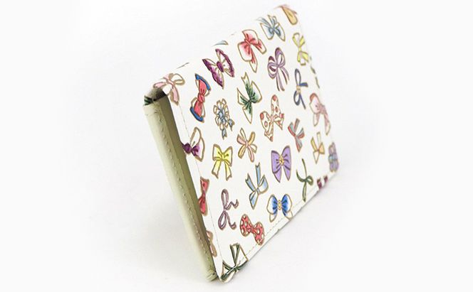 名刺入れ パスカードホルダー プチリボン 文庫屋大関 カードケース パスケース カード 名刺 収納 ケース 名刺ケース 本革 牛革 革 皮革 スリム コンパクト 工芸品 工芸 雑貨 おしゃれ レディース 日本製 東京