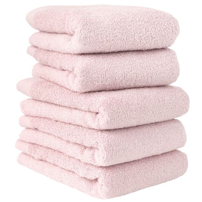 X1-3 【アウトレット】ヒオリエ ホテルタオル ビックフェイスタオル 5枚 ライトピンク【スピード発送 泉州タオル 吸水 普段使い 無地 シンプル 日用品 】