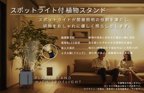 099H3463 インテリアに調和する スポットライト付き 植物スタンド（ブラック）