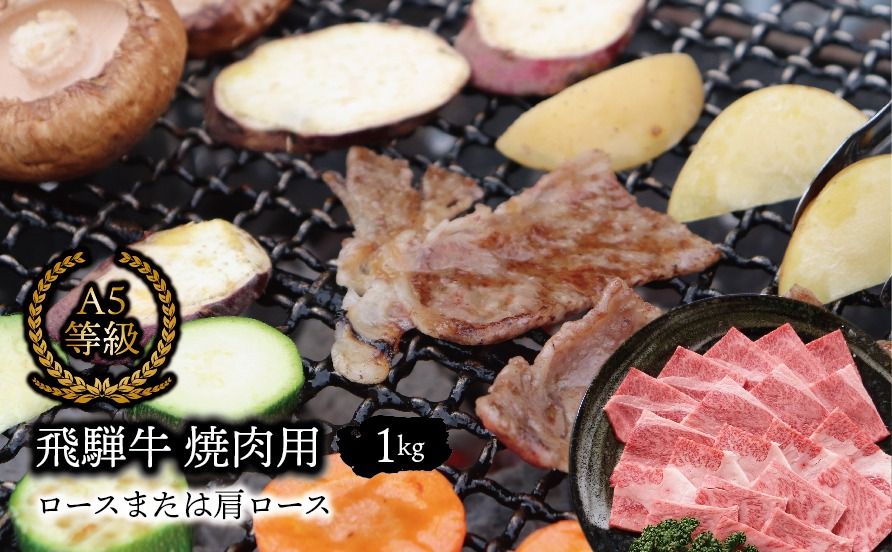 F-29b A5等級飛騨牛 焼肉用1kg ロースまたは肩ロース