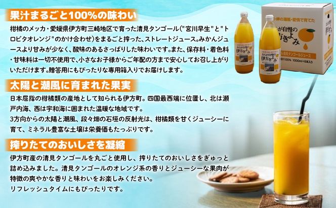 【先行予約】【愛媛県産】おらが自慢の伊方きよみジュース（1000ml×6本） ストレート果汁100％（2026年4月より順次発送） IKTI009
