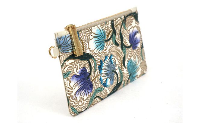 【文庫屋大関】すっきりカードケース　ノースガーデン＜ターコイズ＞【皮革工芸品】 ファッション小物 雑貨 フラグメントケース 小銭入れ付き 収納 スマート 日本製 