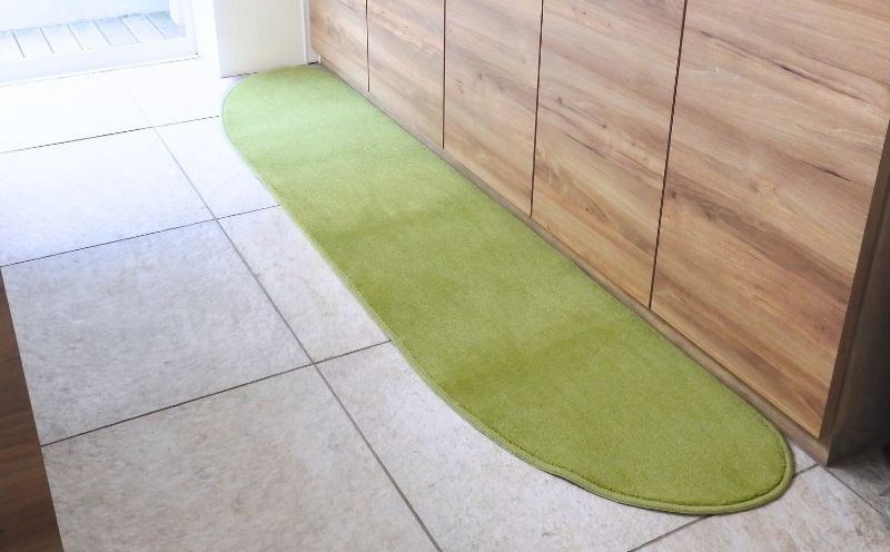 diw0022 北欧風キッチンマット ラグマットタイプ 45×150cm ゆりかご型 ピスタチオ 抗菌防臭 SEK 織人しきもの屋工房
