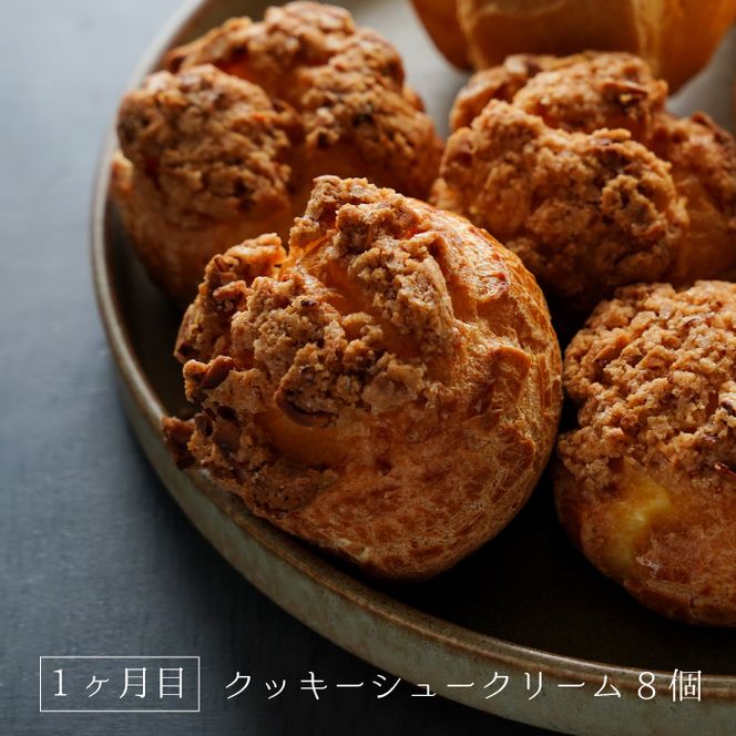 【定期便3ヶ月】弁天堂 スイーツ定期便（クッキーシュークリーム・エクレア・ブッセ）