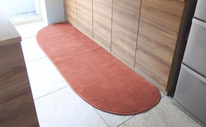 diw0234 北欧風キッチンマット ラグマットタイプ 65×210cm ゆりかご型 ライトマホガニー 抗菌防臭 SEK 織人しきもの屋工房