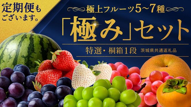 ＼お届け回数が選べる／ 【特選・桐箱1段】極上フルーツ5～7種「極み」セット 単品・定期便（茨城県共通返礼品） 田舎の頑固おやじが厳選！ 人気 厳選 果物 くだもの 旬 旬の果物 旬のフルーツ 上級品 極上 贅沢 極み フルーツ フルーツセット ギフト プレゼント 贈り物 冷蔵