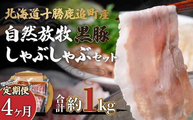 【定期4ヶ月】鹿追産 自然放牧黒豚しゃぶしゃぶセット SKN028