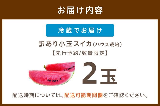 【先行予約／数量限定30】にしまるスイカ 訳あり 2玉入り（ハウス栽培）（2025年6月中旬から発送）　FR00011