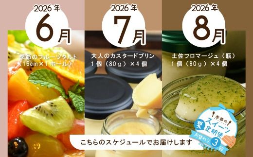 早期受付 はざまの森 季節 の スイーツ 3回 定期便 （夏） 国産 冷凍 フルーツ 果物 旬 季節 ケーキ タルト 焼菓子 NYチーズ チーズケーキ ケーキ 洋菓子 菓子 米粉 カスタードプリン 自家製カラメル 濃厚プリン なめらかプリン スイーツ デザート お菓子 冷凍スイーツ 固めプリン 高知 南国 四万十 しまんと 【配送時期：2026年6月7月8月】25-131