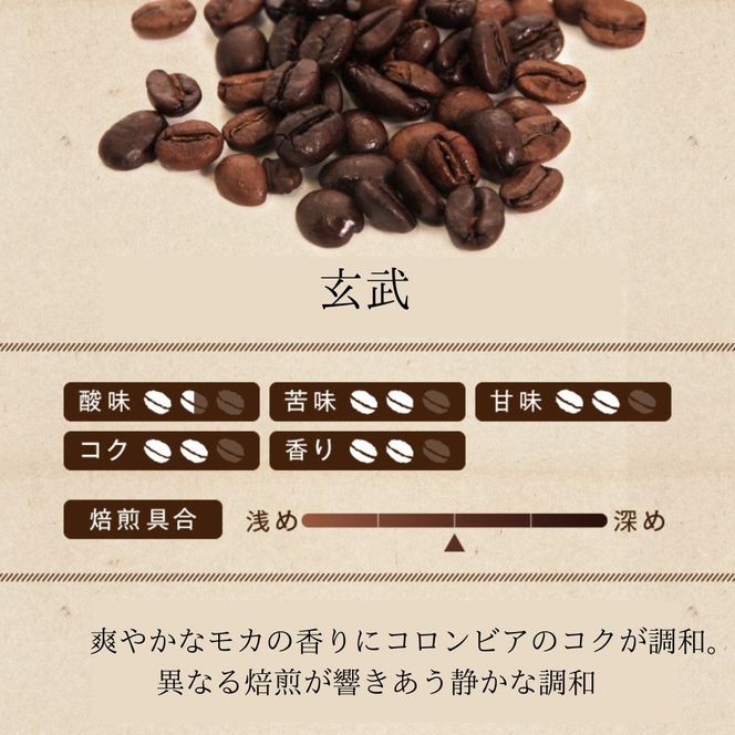 豊臣珈琲 玄武 豆 計1kg エチオピア／コロンビア産｜豊かな香り おいしい おうちカフェ 新鮮 香り コク 高級 プレゼント コーヒー鑑定士 厳選 大容量 [2601]