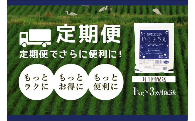 令和8年産米 先行予約 新米 極上魚沼産コシヒカリ 令和8年産米 1kg【定期便／3ヶ月】無洗米ゆきまち米＜先行受付10月下旬～順次発送＞