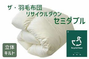 ザ・羽毛布団 リサイクルダウン ニューグリーン セミダブル 170×210cm　リサイクルホワイトダックダウン70％ 羽毛 掛け布団 立体キルト【251-000362-20】【001469】